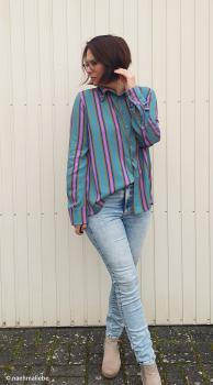 Preview: Viskose Walkin Streifen auf Petrol von Swafing by Cherry Picking Anke